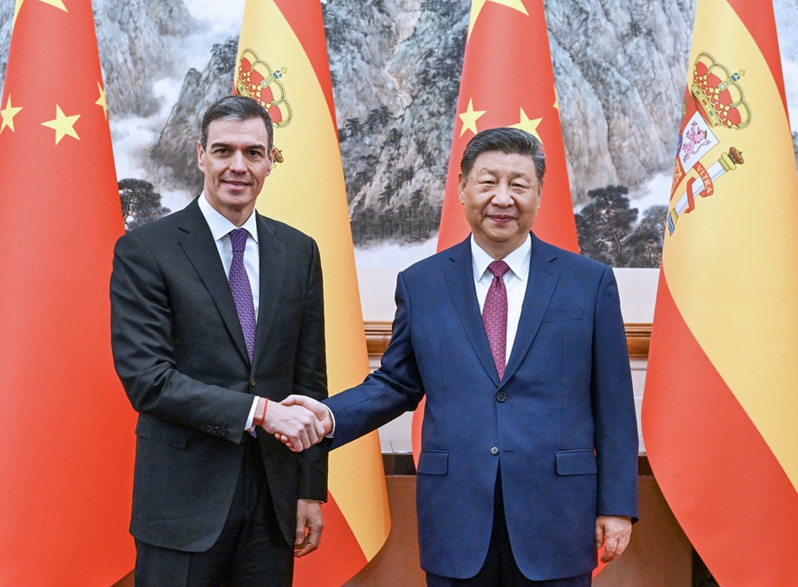 習(xí)近平會(huì)見(jiàn)西班牙首相桑切斯